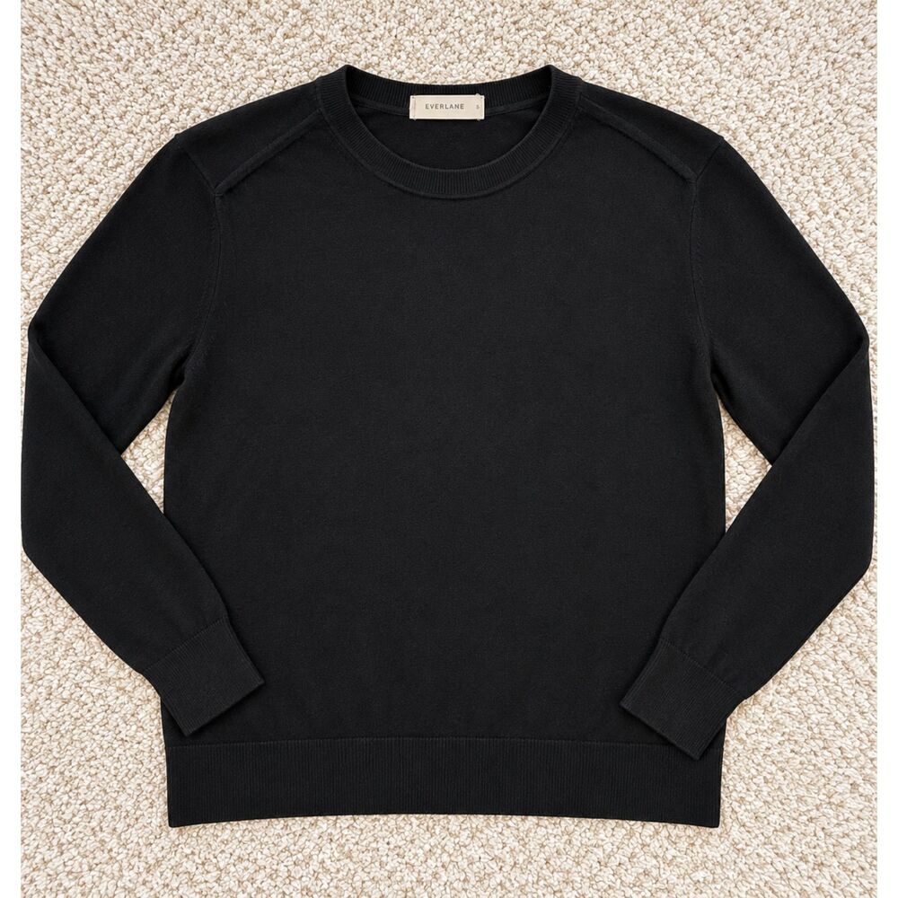 Everlane Black 100% Organic Cotton Crewneck Sweater Size Small